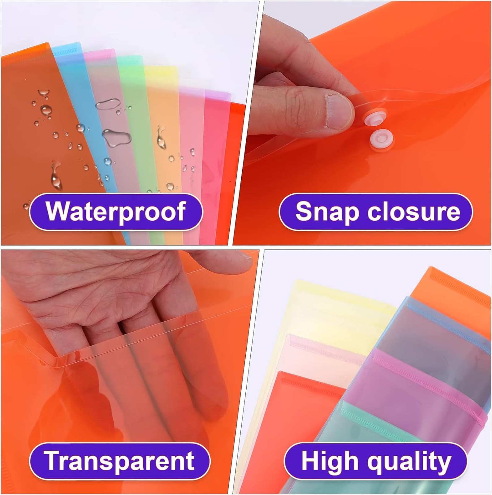 IJRPLM 50pcs Plastic Purple, Red, Green, Orange, White, Pink, Yellow, Blue