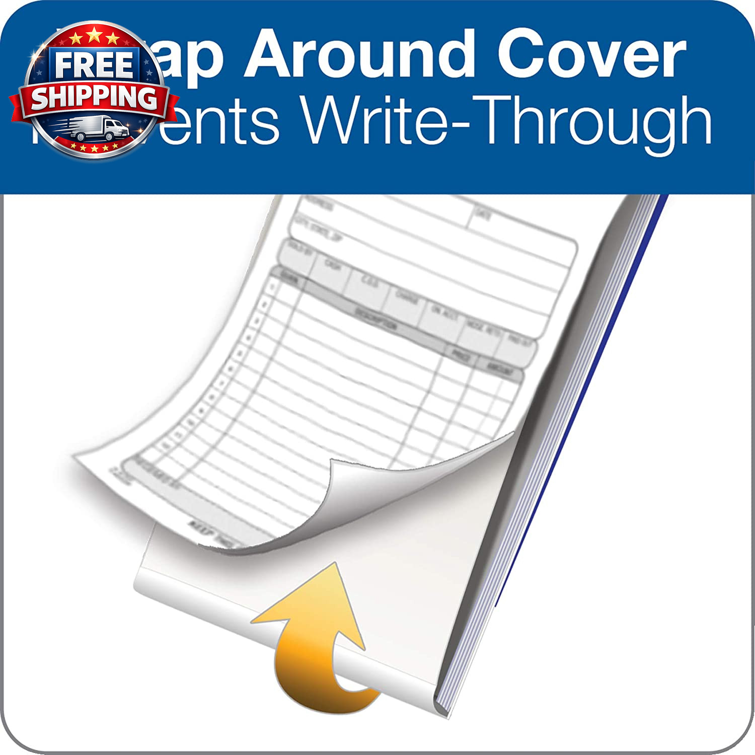 Job Work Order Book, 3-Part Carbonless, White/Canary/White, 5-9/16 X 8-7/16 Inc