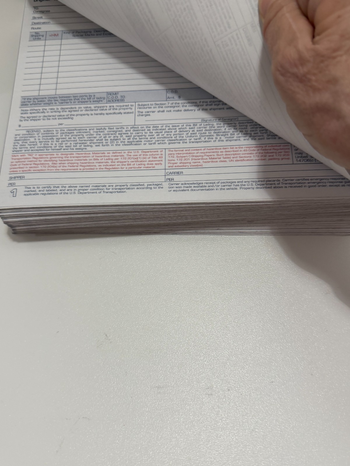 Adams Bill of Lading Short Form, 8-1/2 x 7-7/16 Inches, White, 3-Part, 165-Count