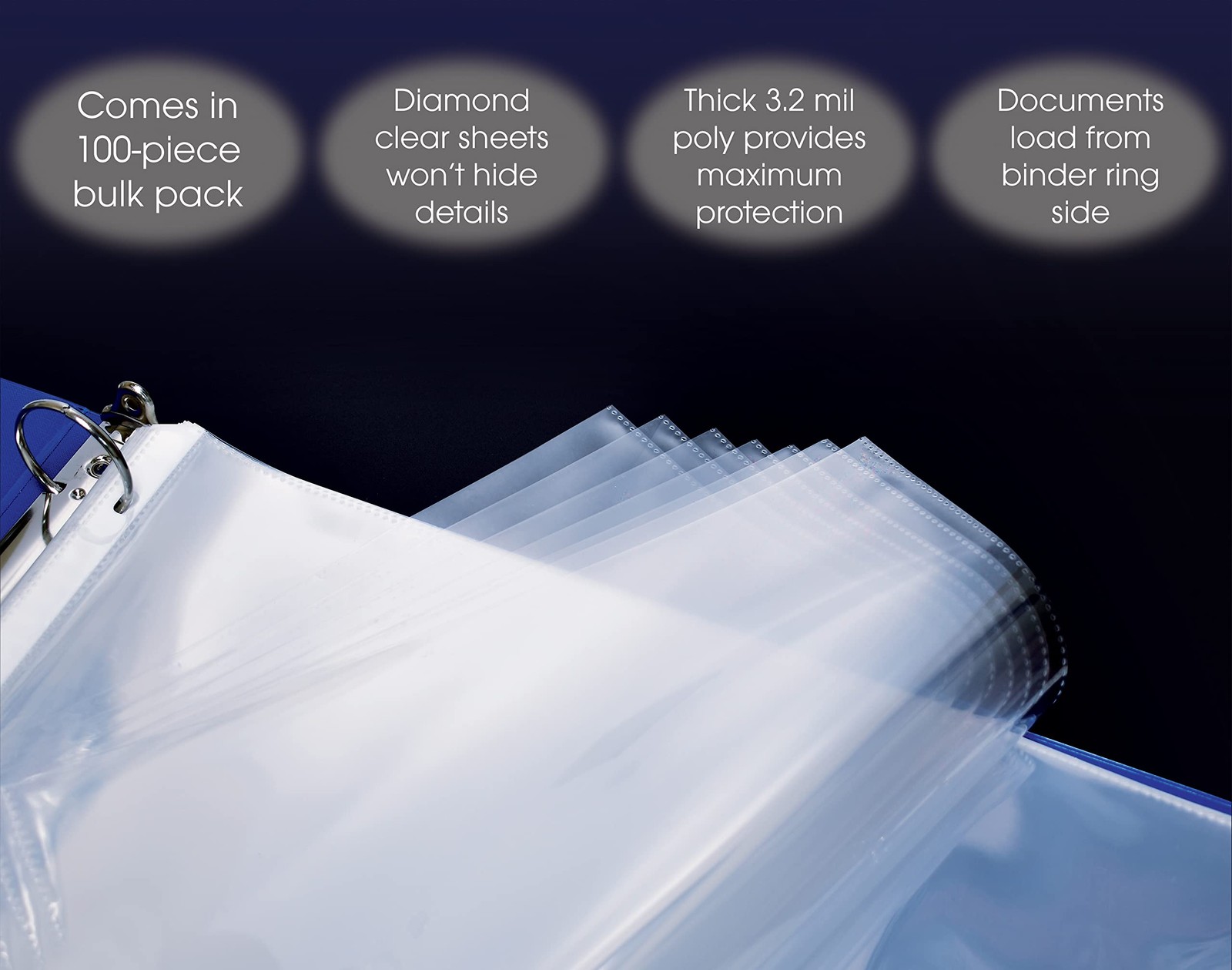 100 Pack 11×17 Inch Heavyweight Diamond Clear Sheet Protectors, Side Loading,…