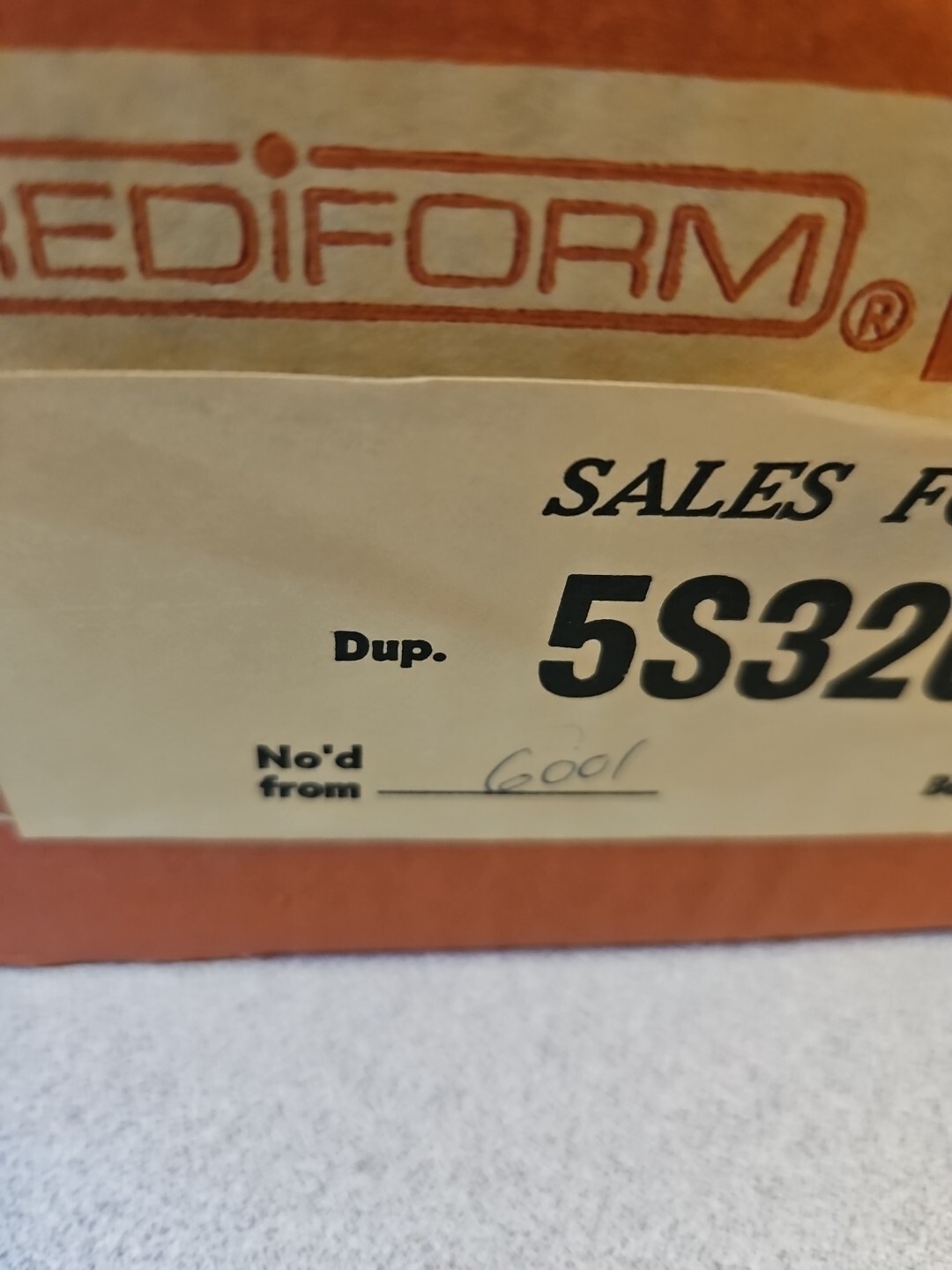 Vintage Rediform Sales Form Speedisets 5S320 5 1/2 X 9 1/8 Carbon Duplicates
