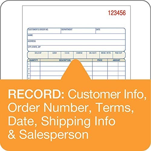 Sales Order Book 3 Part Carbonless White Canary Pink 5.56 x 8.44 Inch 50 Sets 5