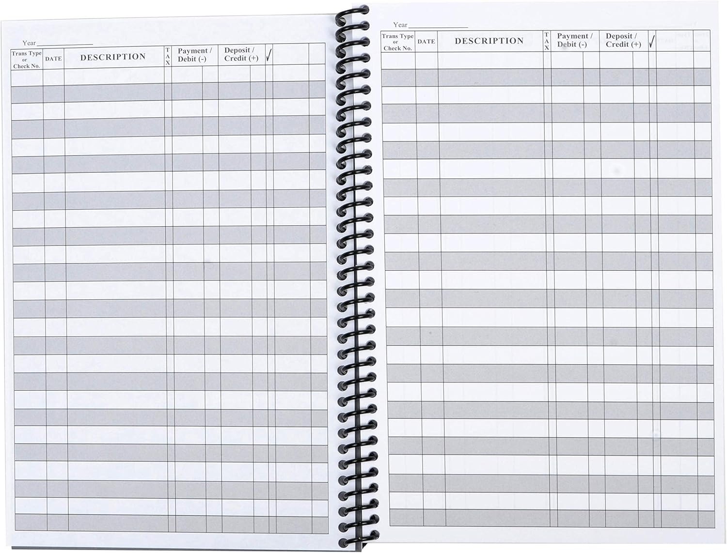 2-Pack Check Book Register & Debit Card Ledger – Black, Standard Edition