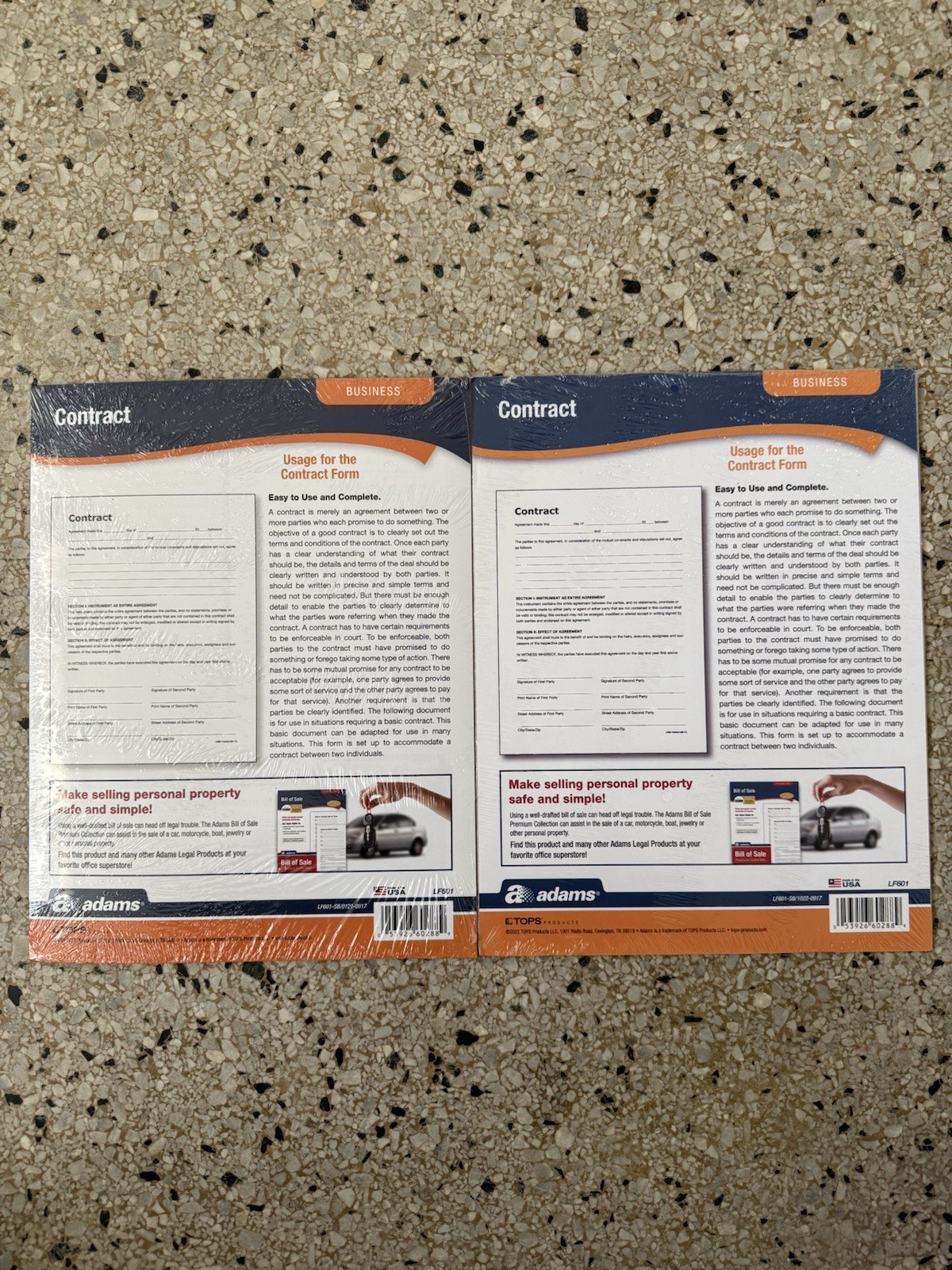 Adams Contract Forms LF601 Business Legal Forms New Factory Sealed