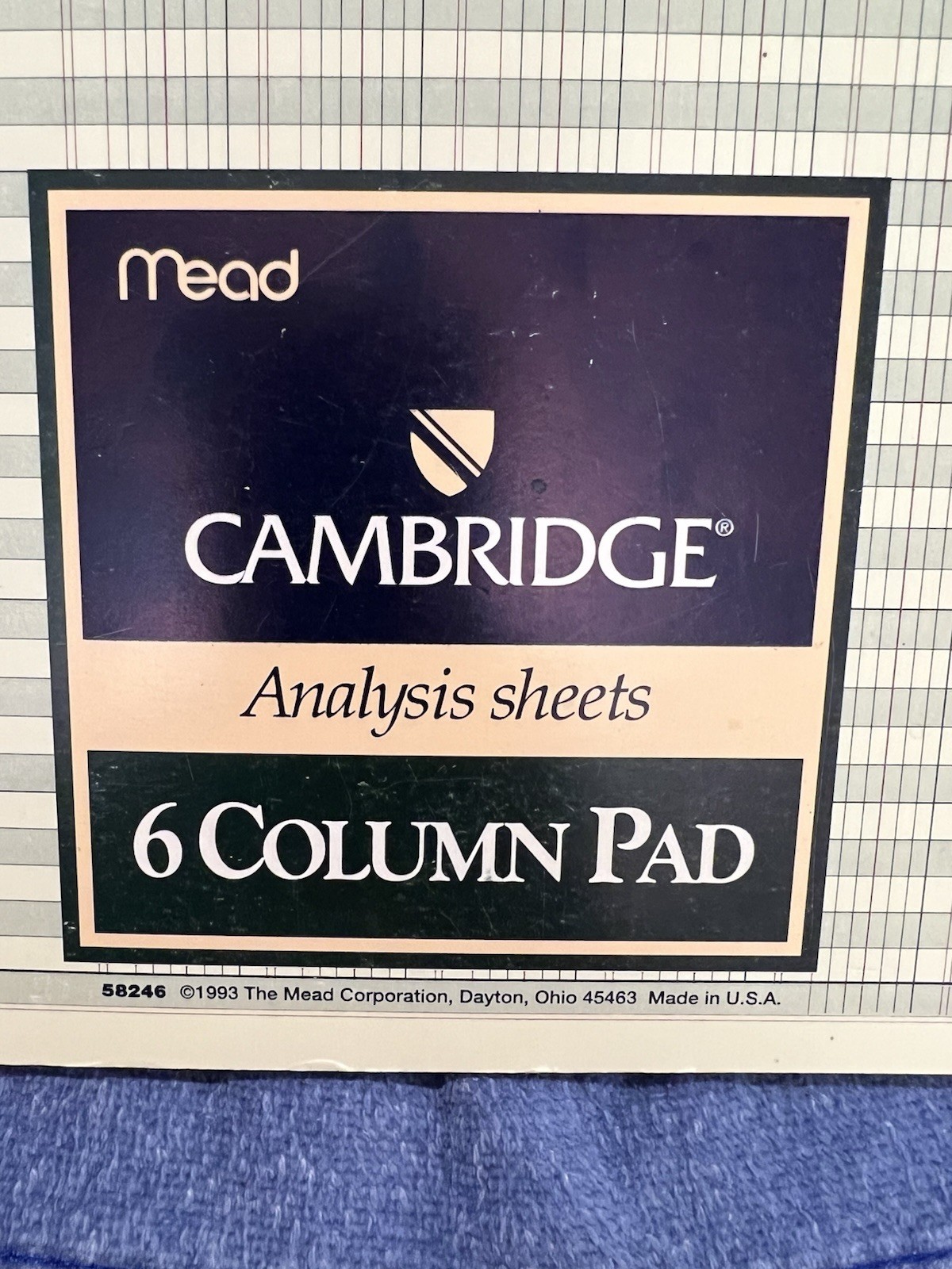 Vintage Mead Cambridge Analysis Sheets 6 Column Pad 50 Sheets; 58246