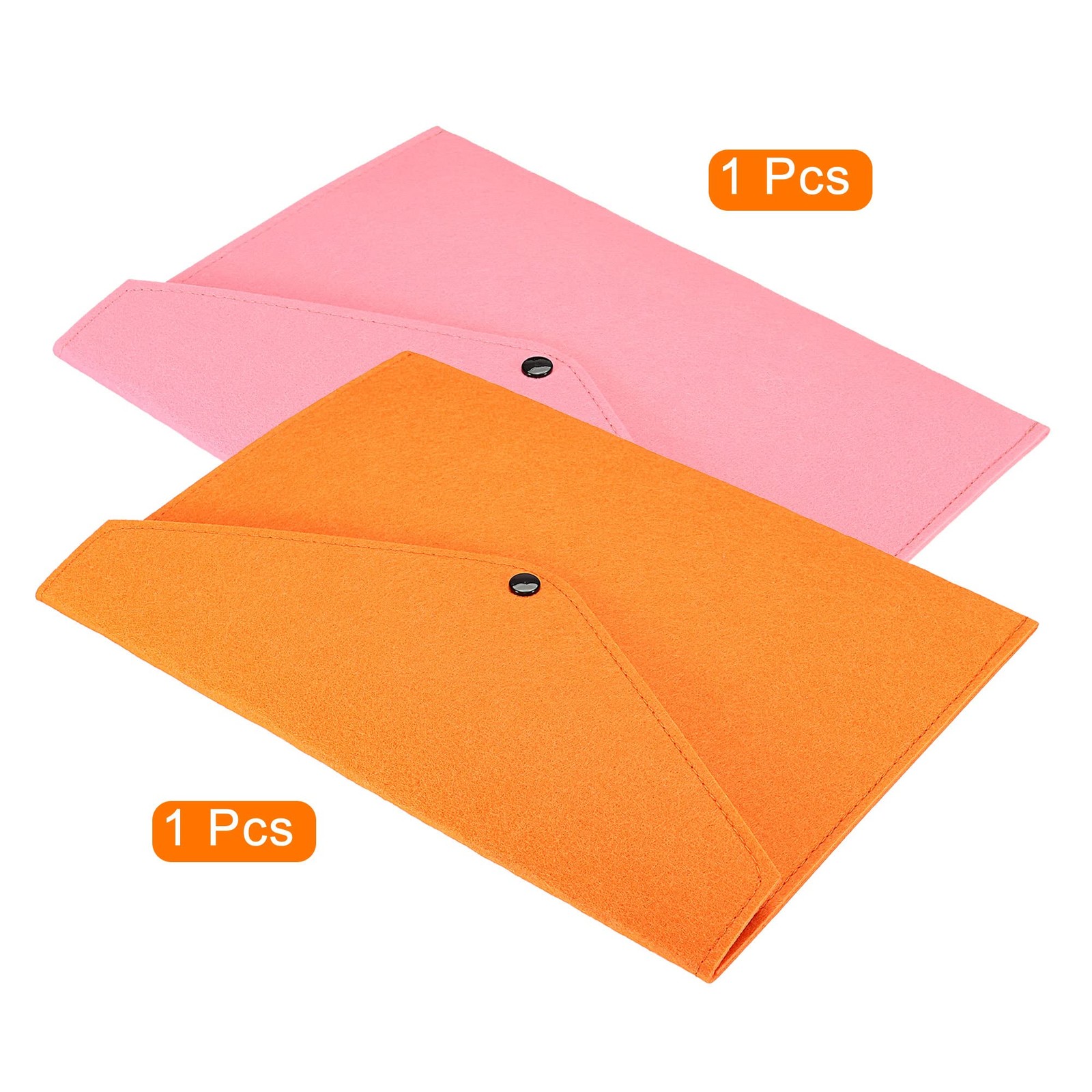 PATIKIL File Bag Felt Folder 2 Pack A4 Envelope Document Large, Orange, Pink