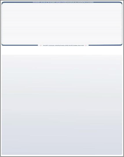50 Blank Check Paper, Computer QuickBooks Checks on Top – Steel Blue Pinstripe