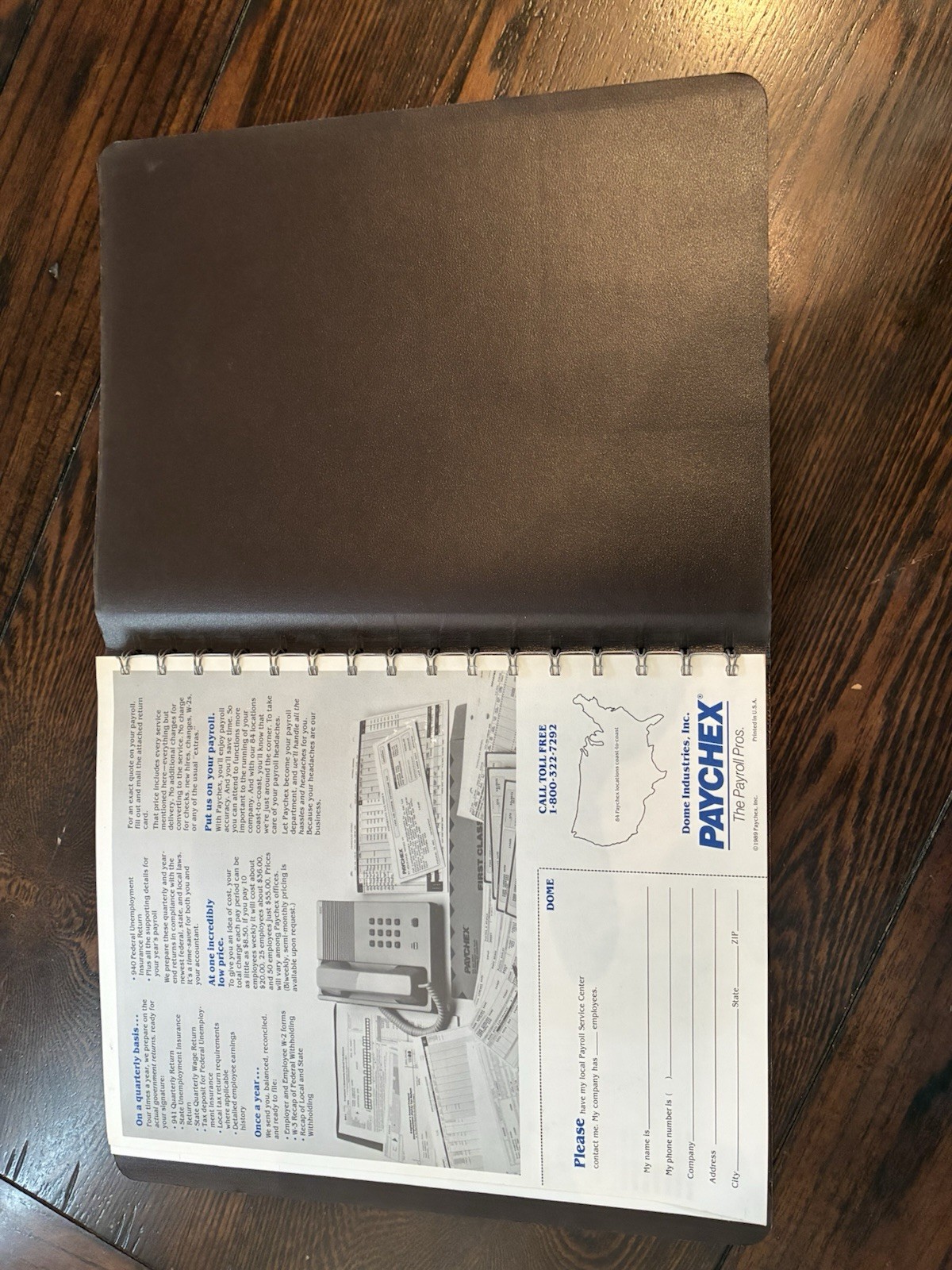 Dome simplified weekly Bookkeeping record Picchione #600 deductions NOS vintage
