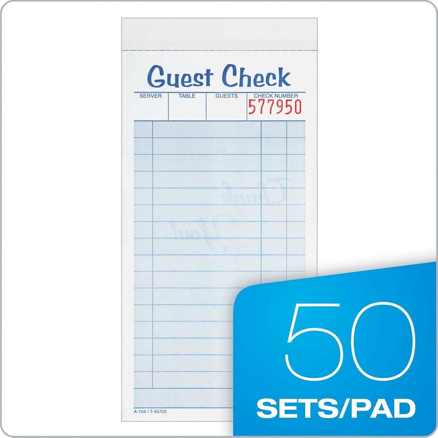 Guest Check Pads, 2-Part, Carbonless, White/Canary, 3-3/8″ x 6-3/8″, 50 Sets …