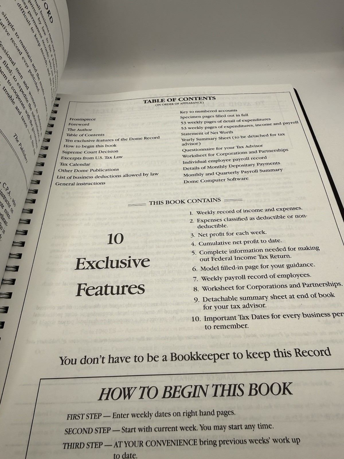 Dome DOM600 Bookkeeping Record Book Weekly 128 Pages 9 x11 Inches not written in