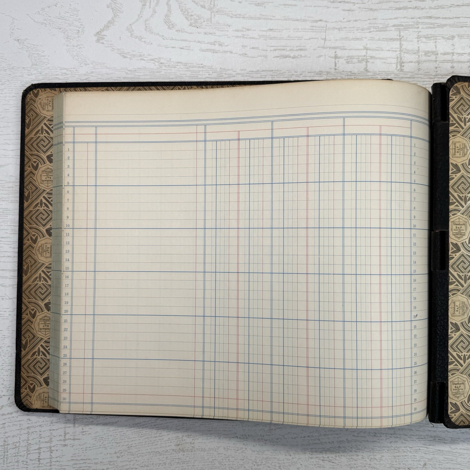 Standard Boorum & Pease No. 6215 1/2 B Two Post Hinge Ledger Paper Made In USA