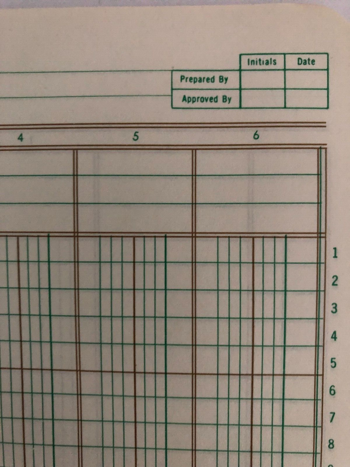 Vtg Boorum Columnar Acctg Work Sheet Pad 6 Column 8806 50 Sheets Blank Green Pgs