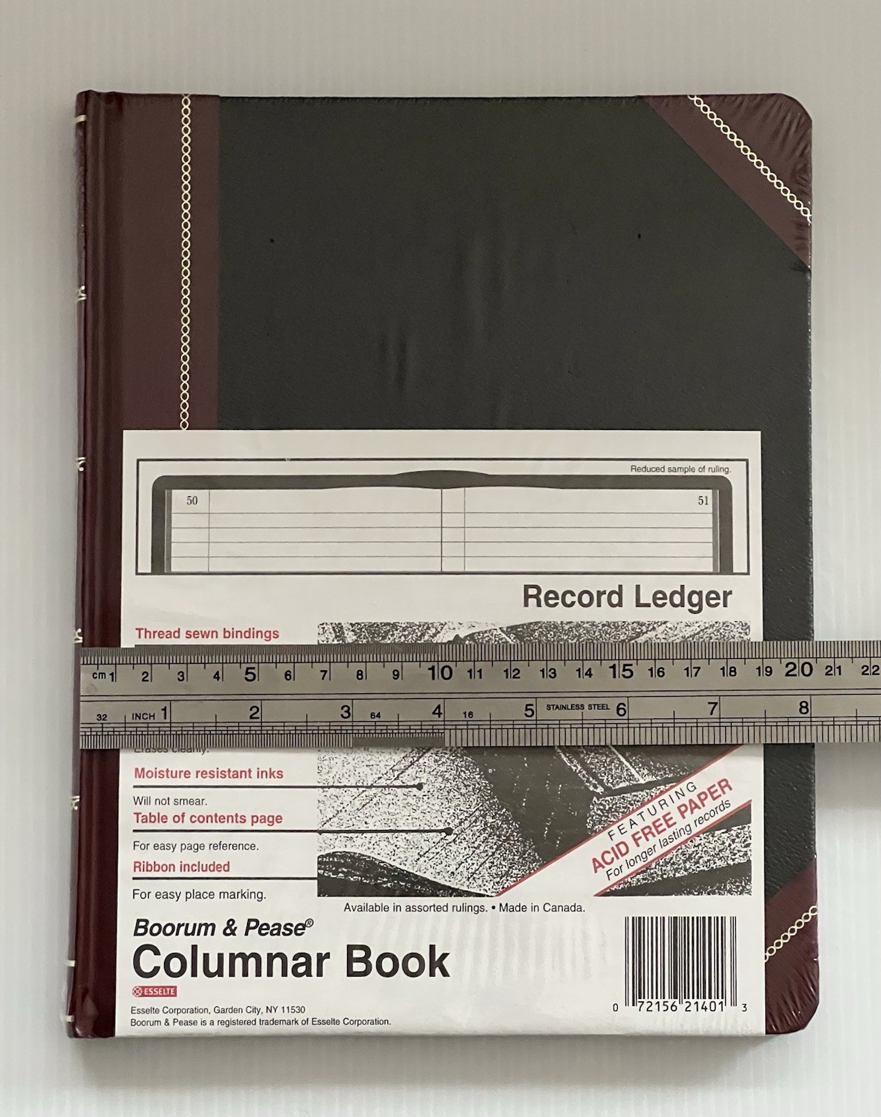 Vintage Sealed Boorum & Pease Columnar Book Record Ruling Black Cover • 150 Pgs
