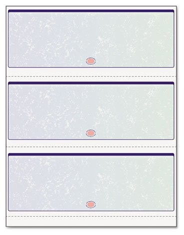 3 Blank Checks Per Page, Laser 8-1/2″ x 11″ (Letter Size) Prismatic Green & B…
