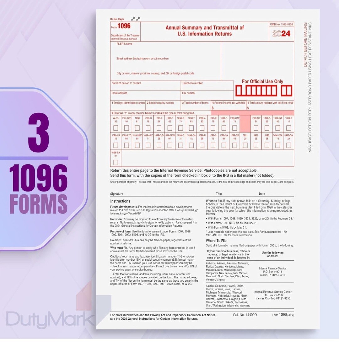 MISC Forms 2020, 4 Part Tax Forms for 50 Individuals Income Set of Laser Forms