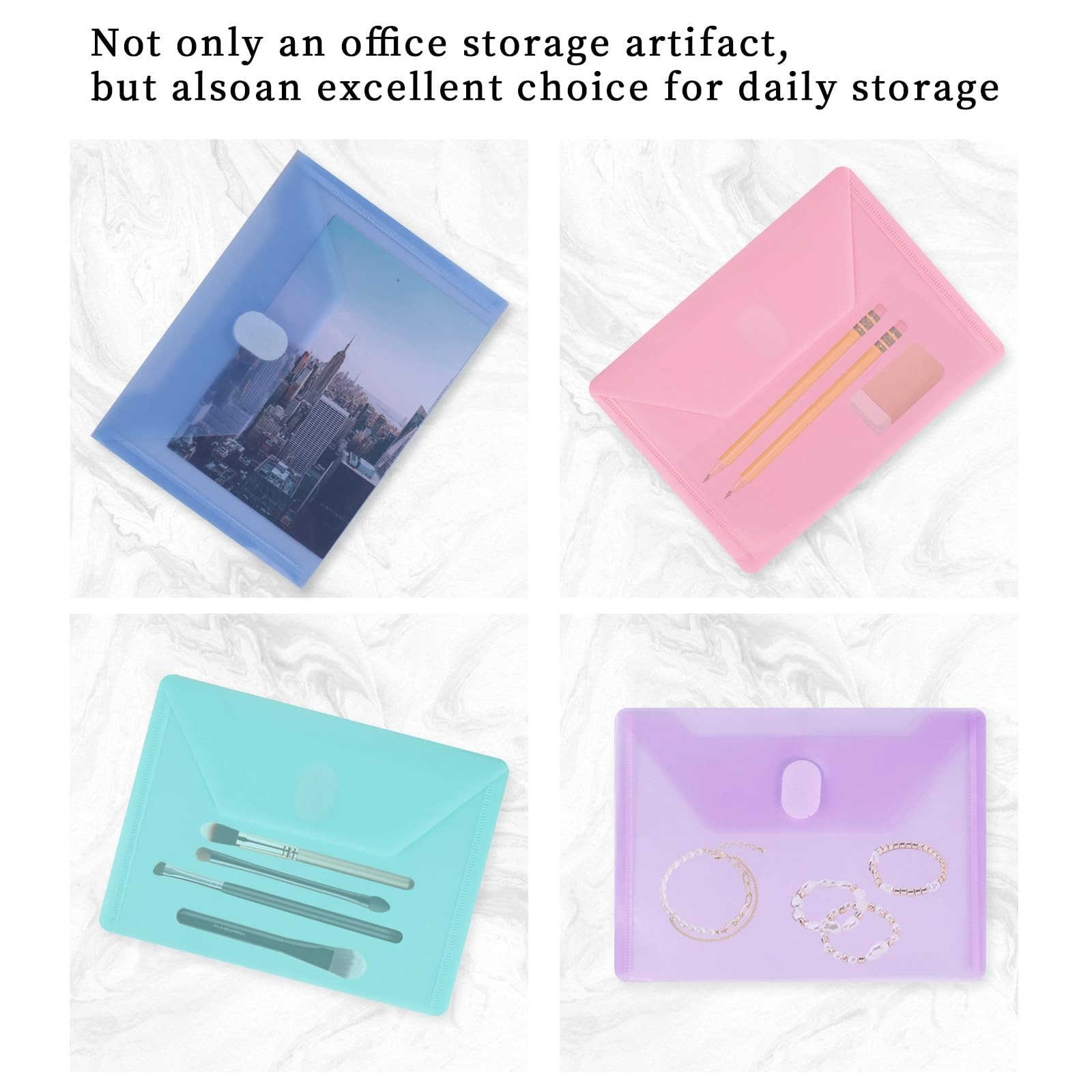 MultiBey 10-Pack Aesthetic Plastic Envelopes with Magic A5, Multi-colored