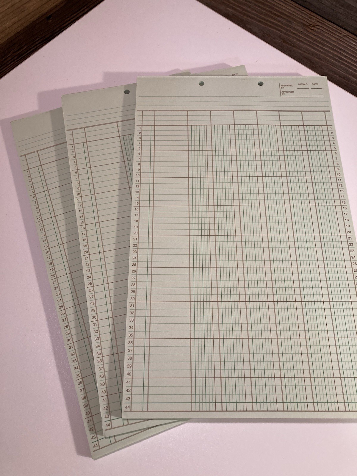 Accounting/Bookkeeping Column Ledger 44 Lines 14”x8.5” Sheets 8 Rows 150 Sheets