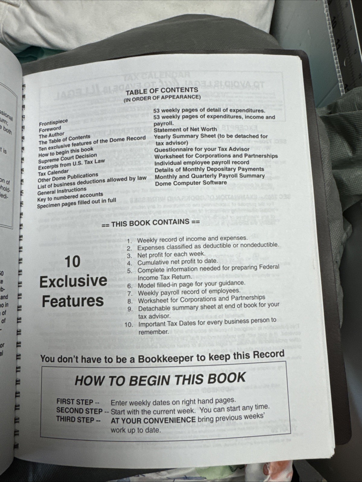 Dome DOM600 Bookkeeping Record Book Weekly 128 Pages 9 x11 Inches, Brown