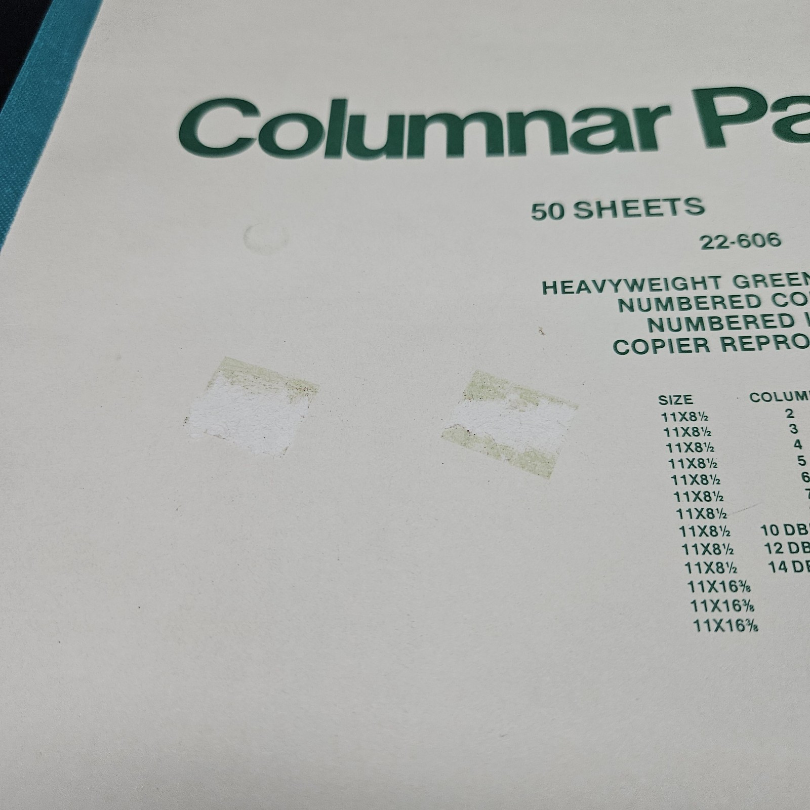 AmPad 6 Column Double Page Columnar Ledger Pad 11 X 8 1/2, Greentint 22-606