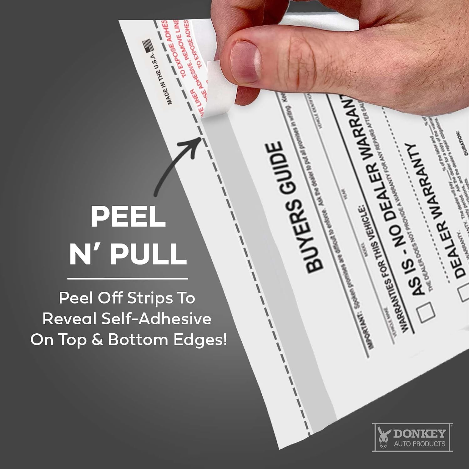 2-part Buyers Guide Form – Adhesive Tape – English – As Is – Warranty (100 Per