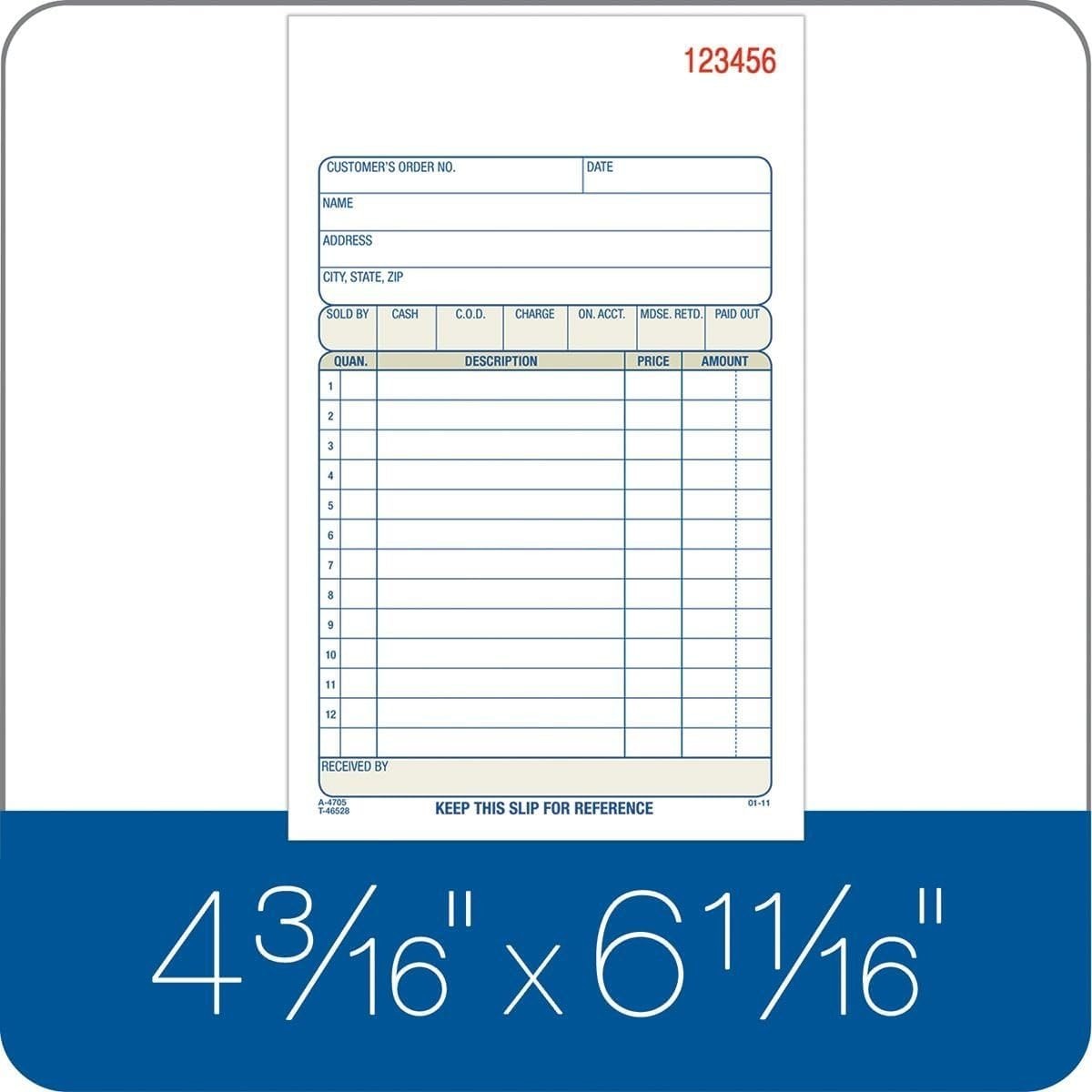 Streamlined 3-Part Sales Order Book with Consecutive Numbers – 50 Sets, Blue Ink