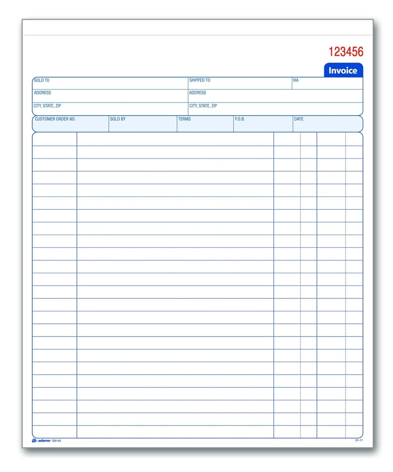 Adams Invoice Book, 8-3/8 x 10-11/16 50 Count (Pack of 1), White/Canary
