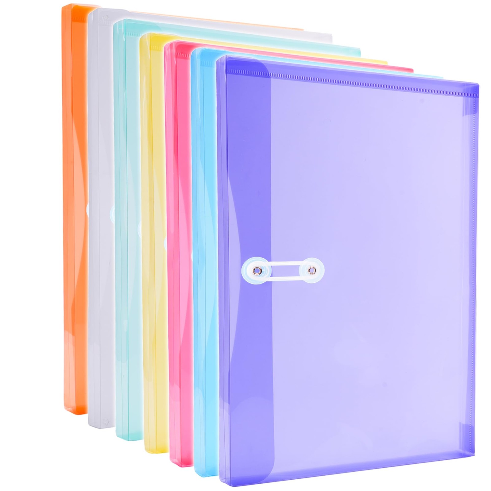Legal Size Plastic Envelopes with String Tie Closure, 1-1/4″ Multicolor