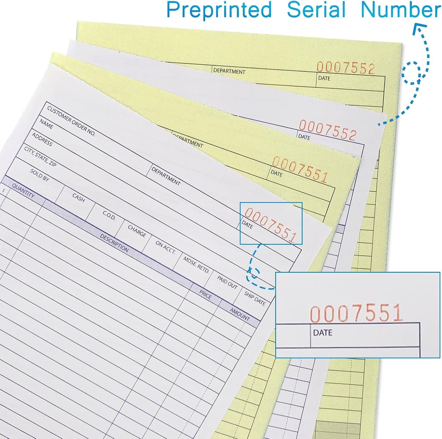Professional Carbonless 2-Part Receipt Book, 5.5″x8.5″, 50 Sets, Durable Design