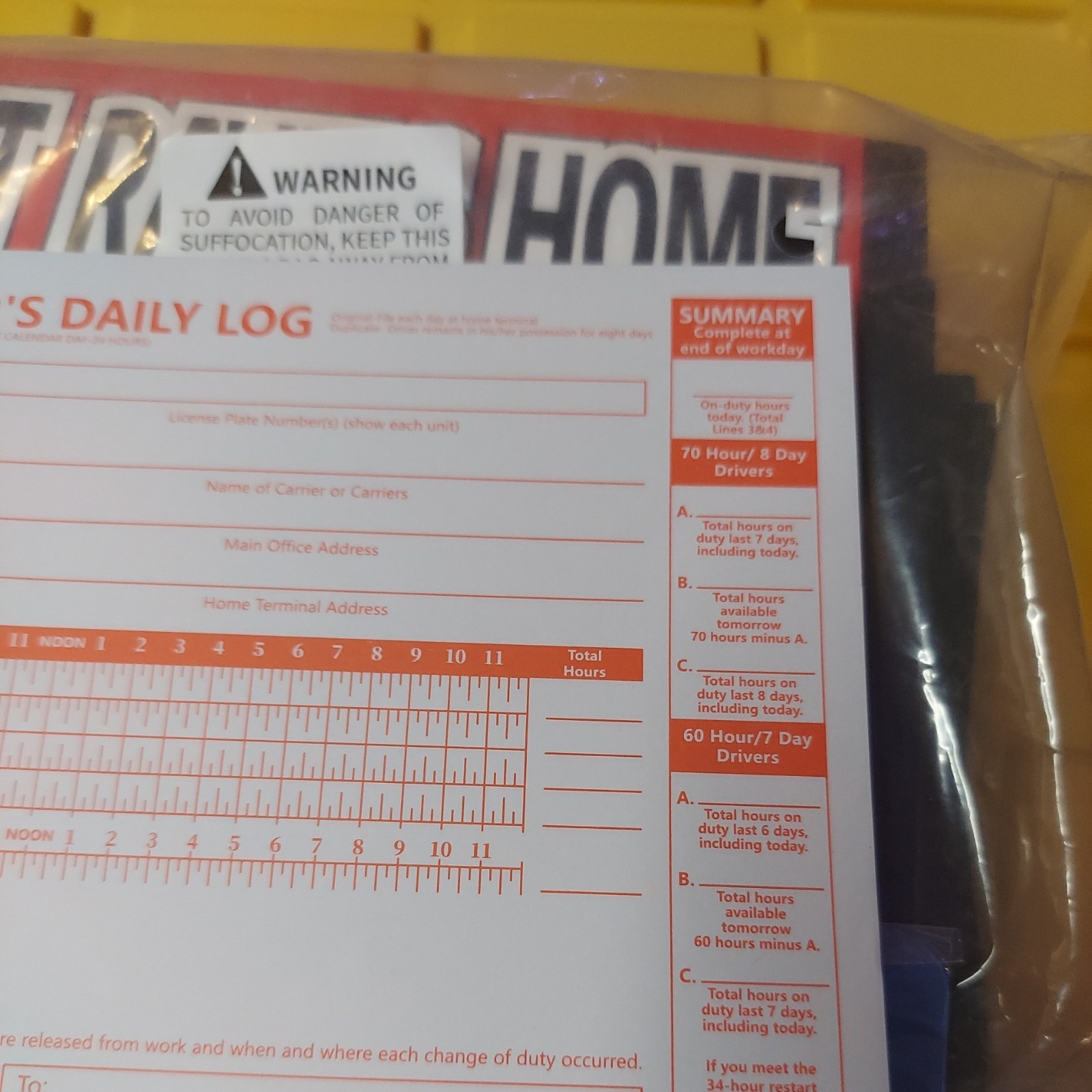 Driver’s Daily Log Book ( Carbon Copy Included), Set Of 10 plus Clipboard