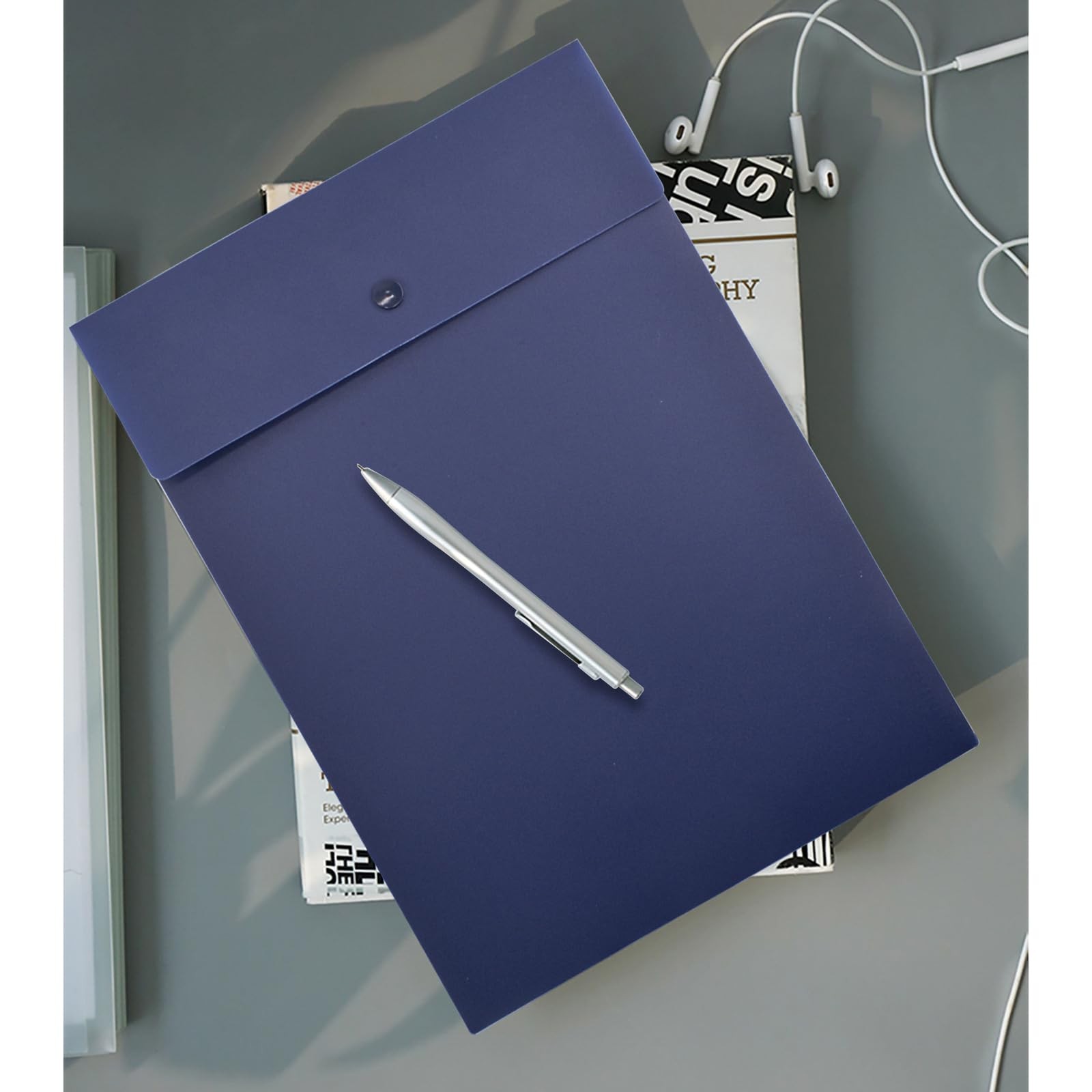VANRA Vertical File Folders Poly Filing Envelope Plastic Project Navy Blue
