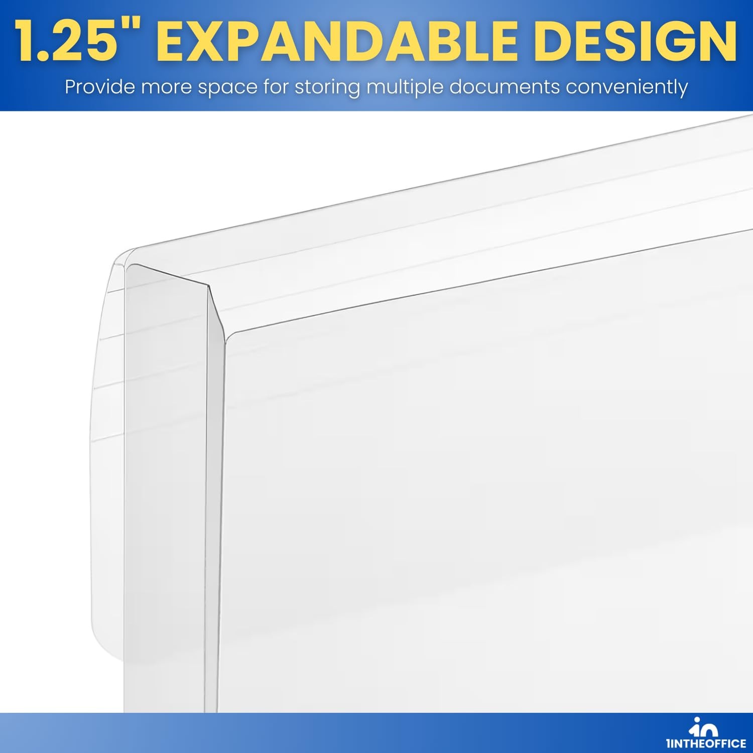 1InTheOffice Poly Envelopes Expandable Plastic Clear Envelope One Size,