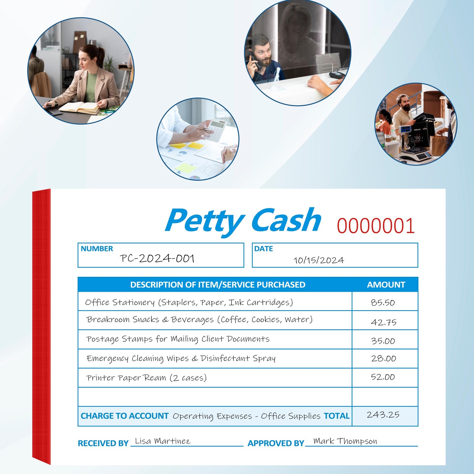 12 Pcs 600 Sheets Petty Cash Receipt Pad 3.5 x 5 Inch Rent Receipts Book…