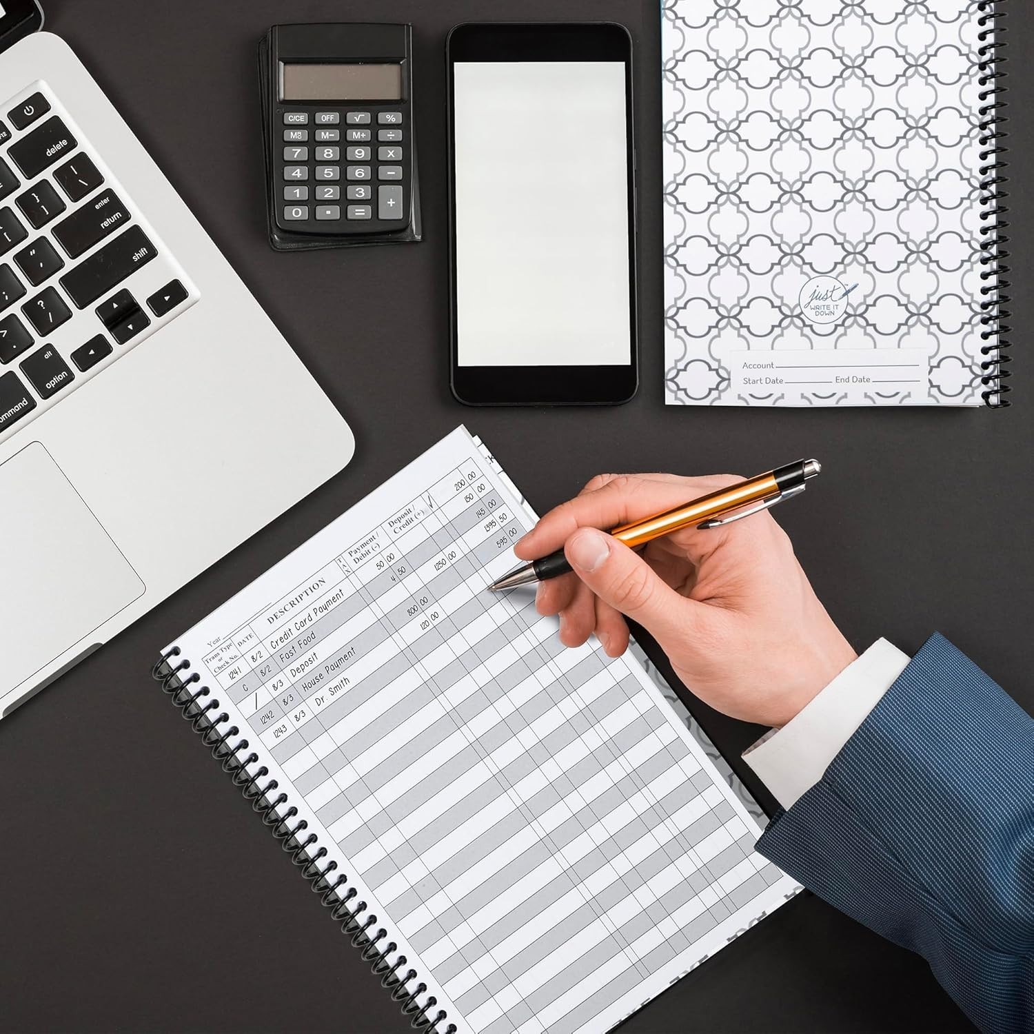 User-Friendly Check Book Register – 2,600 Entry Lines, Eco-Friendly Production