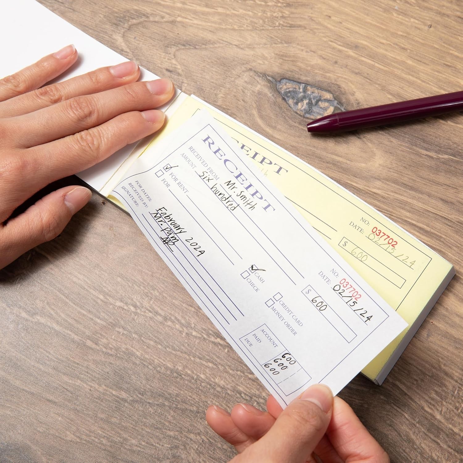 Compact 2-Part Carbonless Receipt Book for Small Business Transactions – 50 Sets