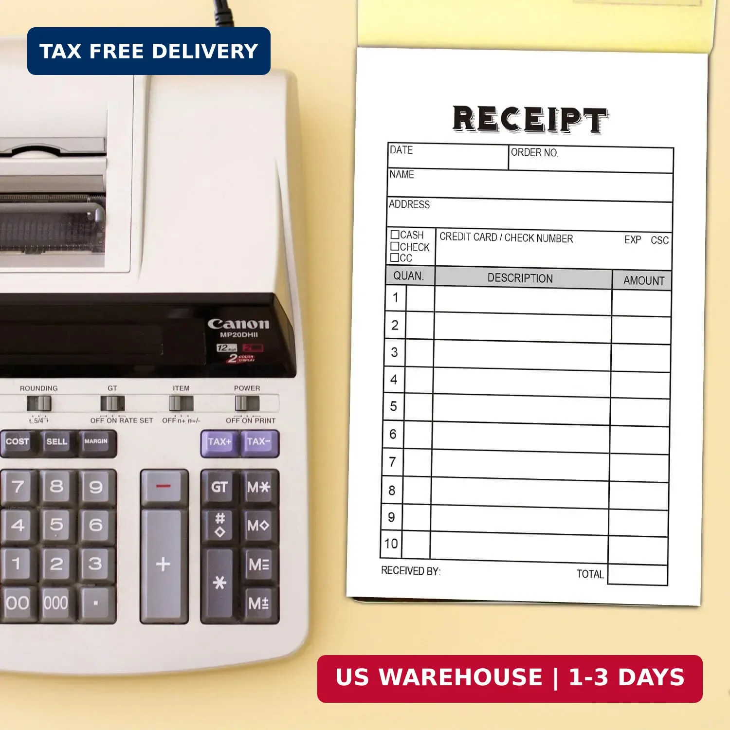 2-Pack Receipt Pad, Sales Receipt Form, Order Book, Invoice Booklet for Small…