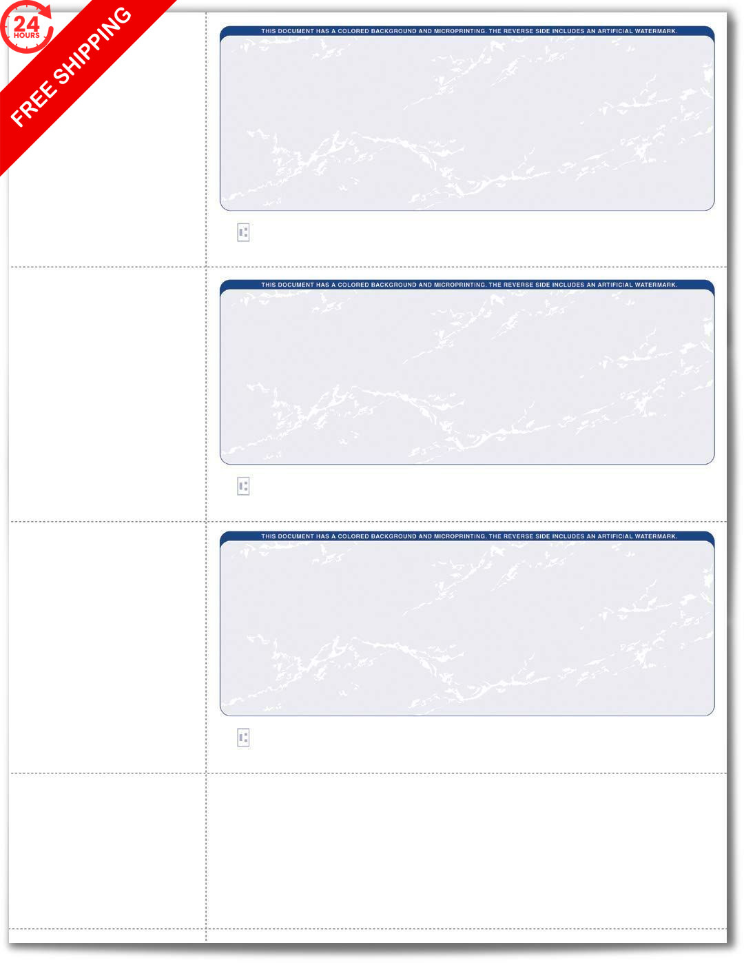VersaCheck Secure Checks – 750 Blank Business or Personal 250 Sheets, Blue