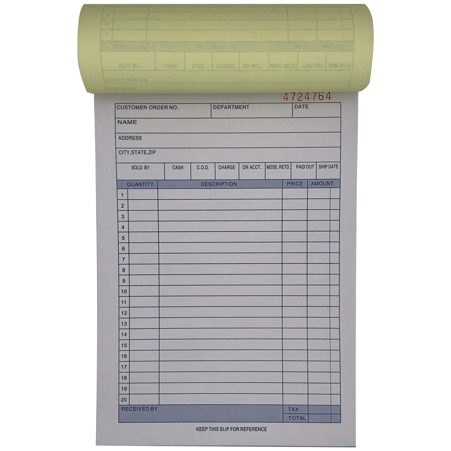 10 Pack Large Sales Order Book Receipt Invoice Duplicate Carbonless 50 Sets 5…