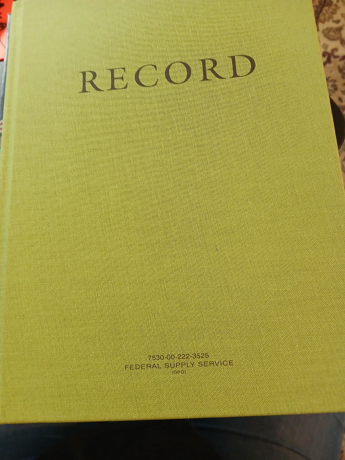 Green Record Book Hard Cover Lined Notebook – Fed. Supply Services Qty. 2