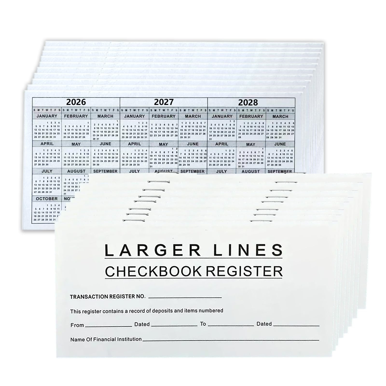 20 Pack Checkbook Register, Check Registers for Personal Checkbook, 6″ × 3″, …