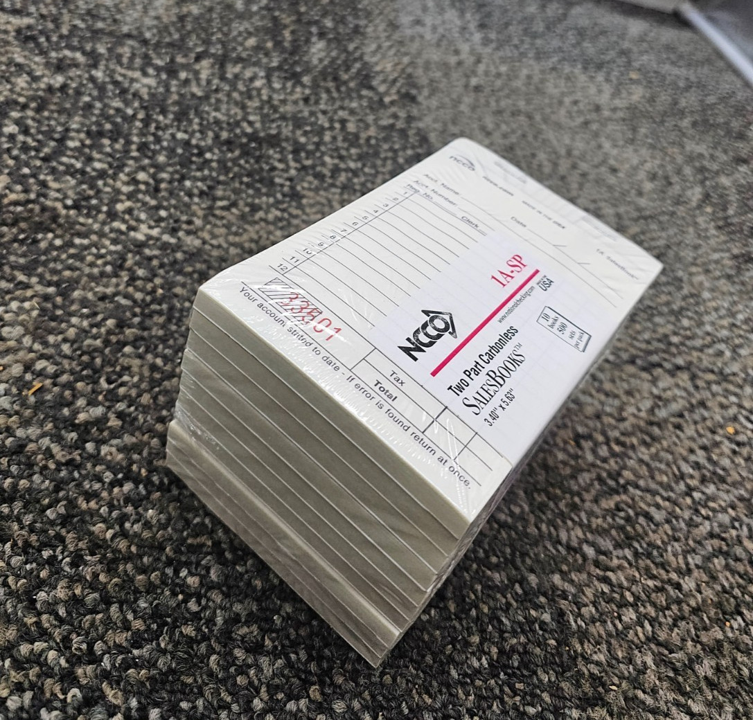 (5000 Pieces) NCCO 1A-SP Two Part Carbonless SalesBooks 3.40″ x 5.63″
