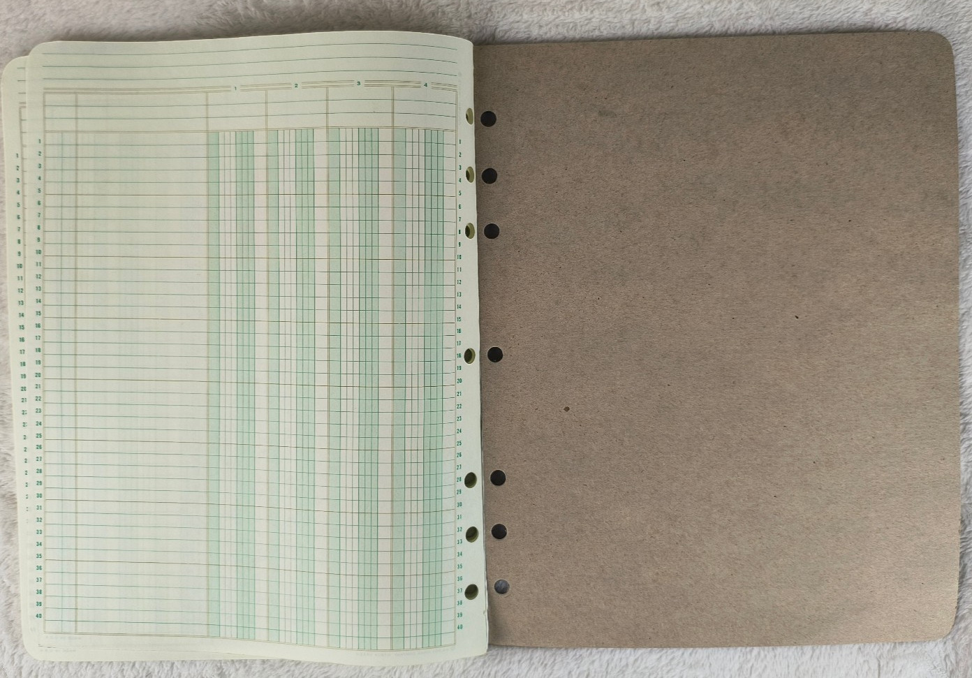 Wilson Jones Columnar Pad Green G 7504 4 Column Write Copyright 1968