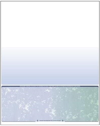 2500 Blank Check Stock Paper – Check on Bottom – Blue/Green Prismatic