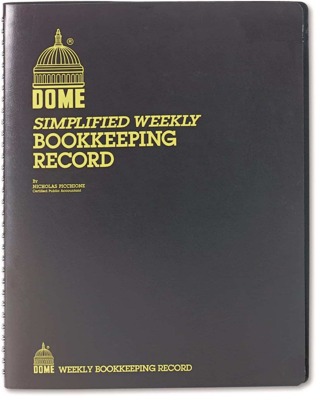 Dome 600 Bookkeeping Record, Brown Vinyl Cover, 128 Pages, 8 1/2 X 11 Pages