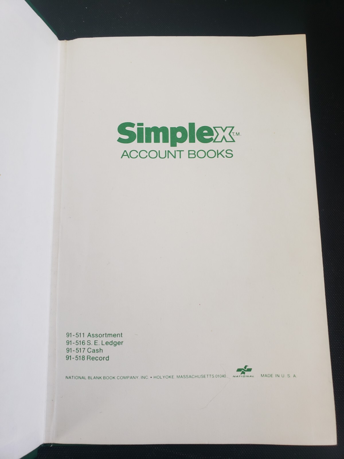 Vintage Simplex S.E. Ledger Account Book 5″ X 8″ USA #91-516 Missing Some Pages