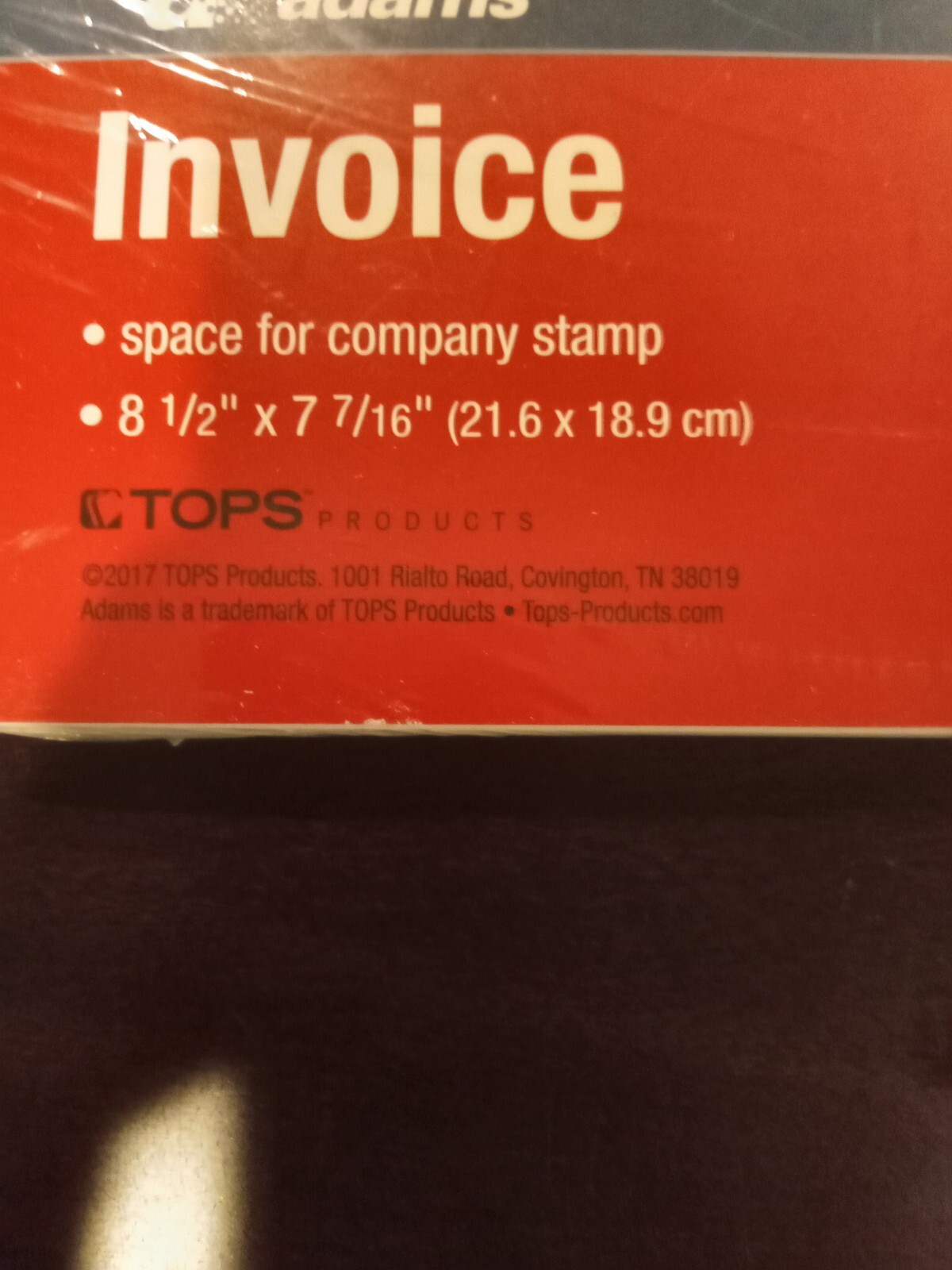 NEW! Adams Invoice Unit Set,, Carbonless, 100/PK (NC2872-50 2 part)