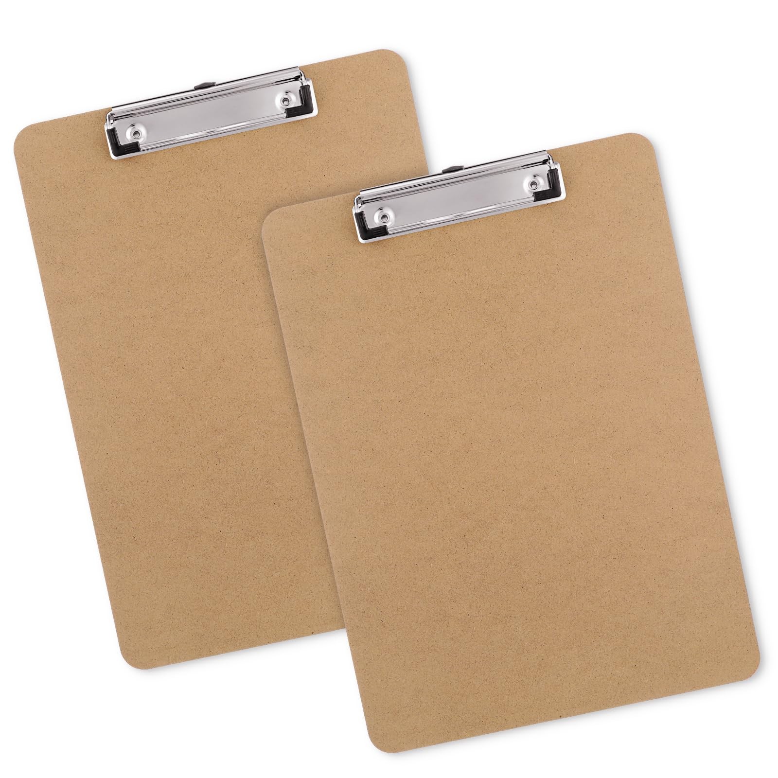 Macroclo Wood Clipboards Set of 2, Letter Size Hardboard Clip Board Brown