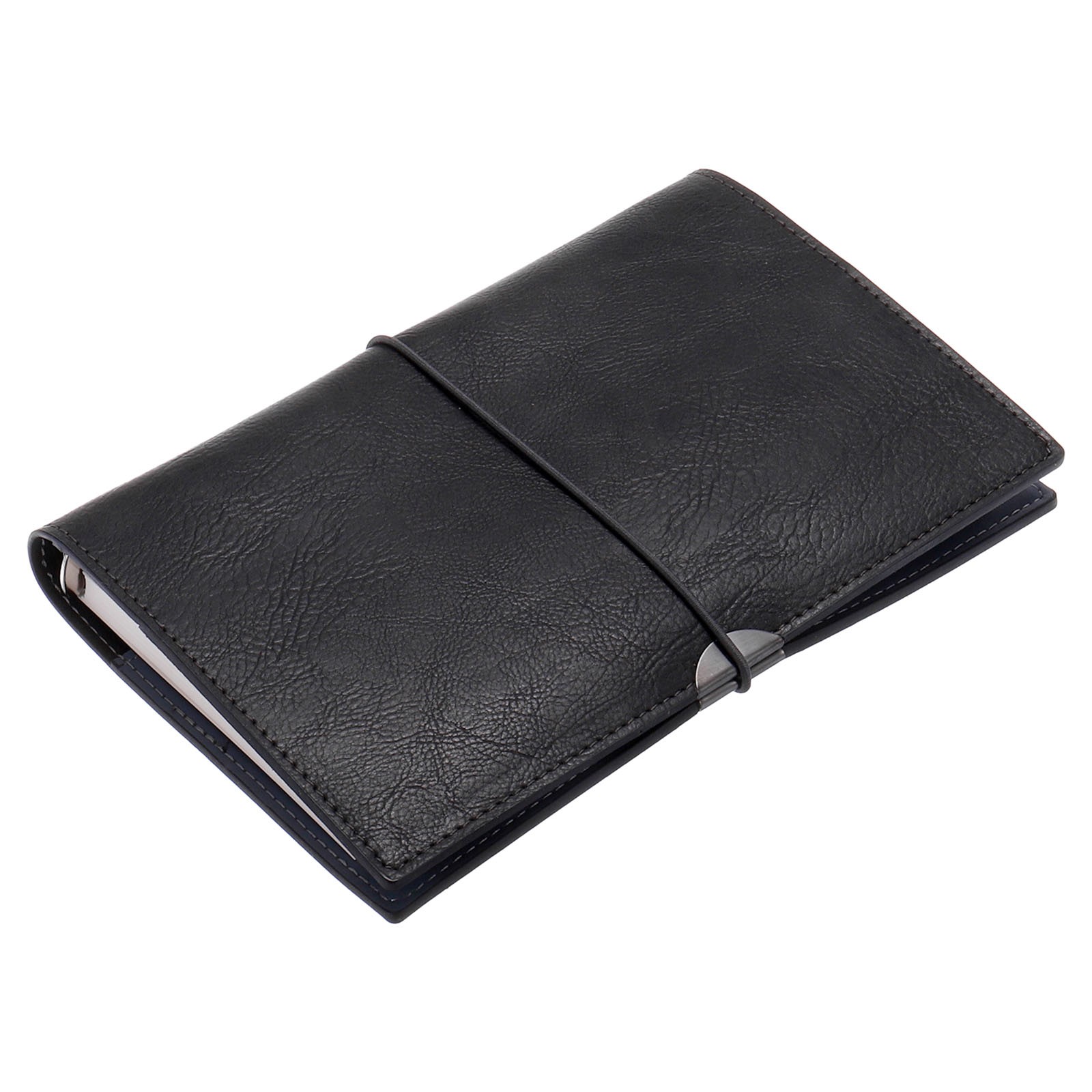 A6 PU Leather Binder Journal Ruled Lined Journal Notebook Black