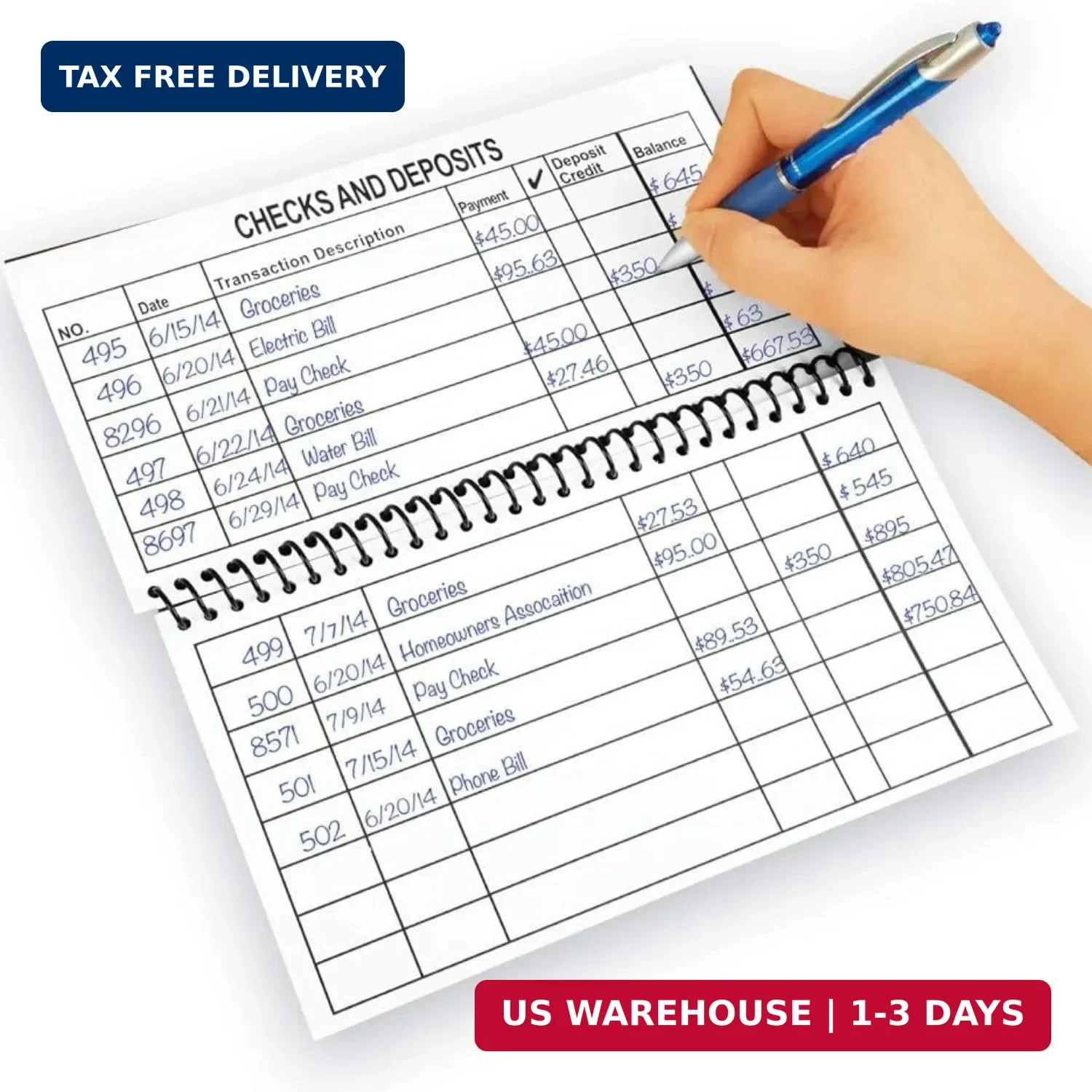 Jumbo Print Check Register Book – Large Print, Easy-to-Read, Spiral Bound, 56 Pa