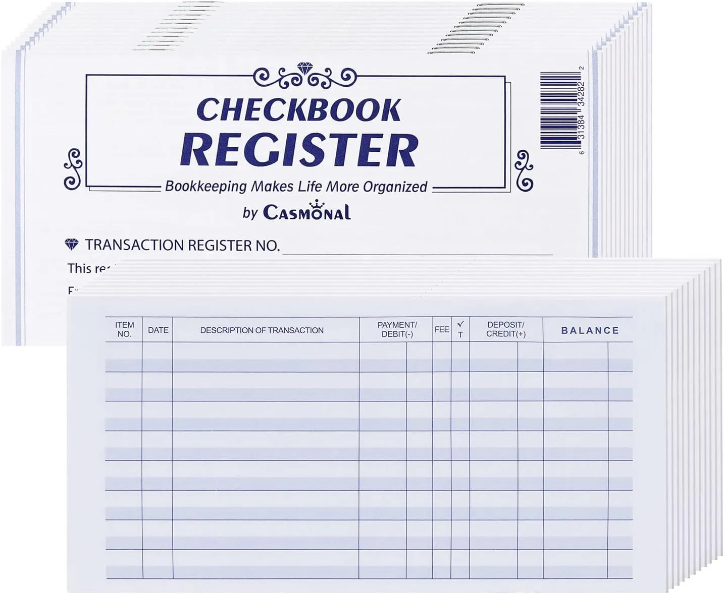 12 Pack Checkbook Register, Check Register Books for Personal and Work Use