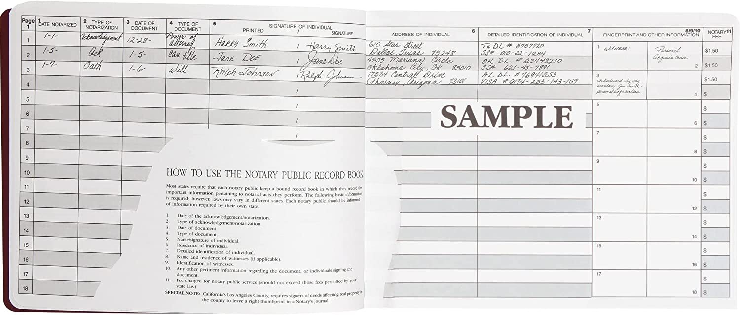 Dome Notary Public Record Book, 522 entries